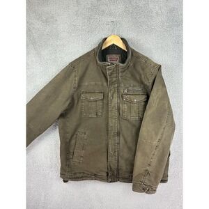 Levi's Jacket Mens XL Olive Canvas Field Utility Quilted Lined Stand Collar Mens